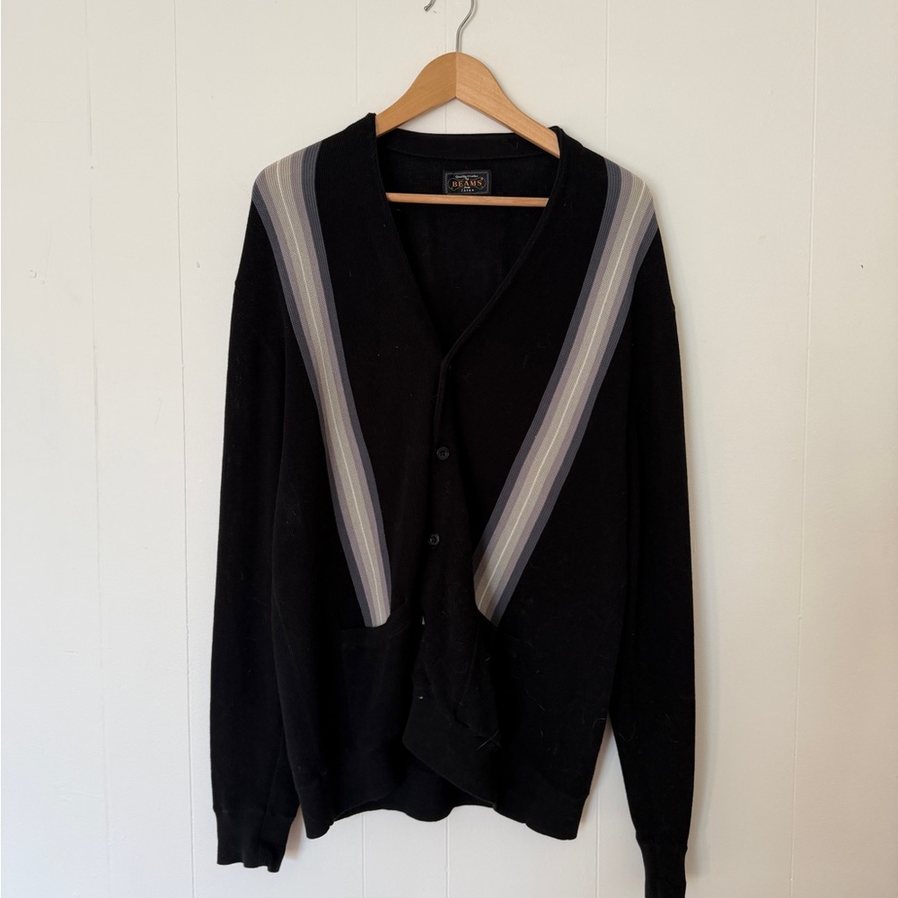 Beams Plus Japan Men's Black Cardigan Sweater